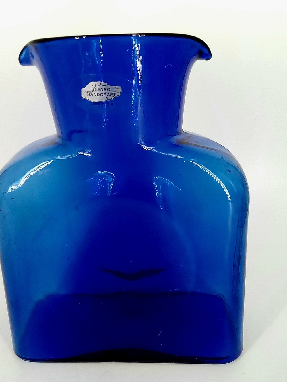 Cobalt Blue Blenko Glass Water Bottle # 384